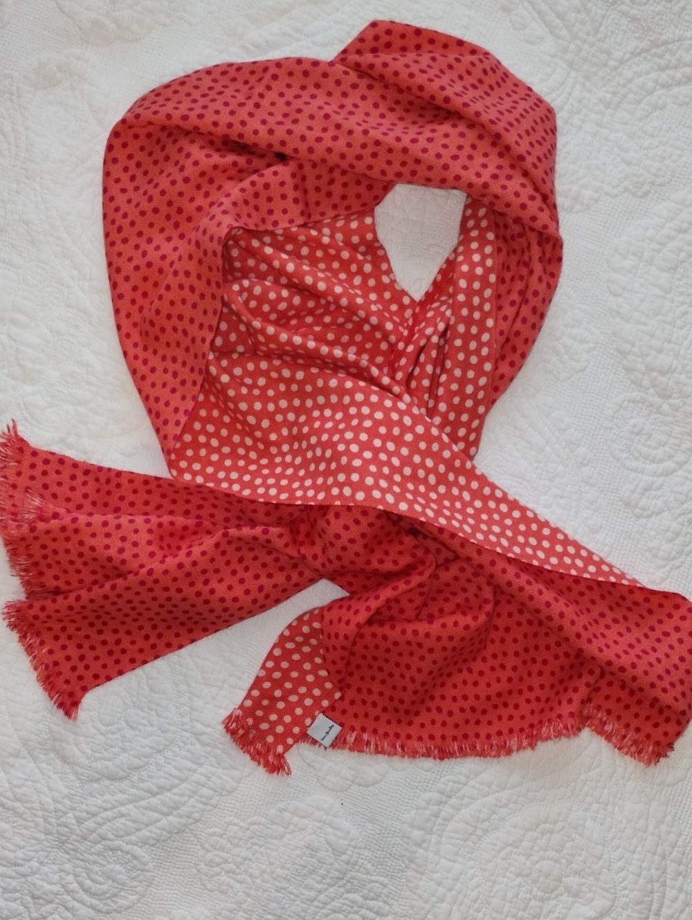 Vera Bradley Coral Polka Dot Scarf